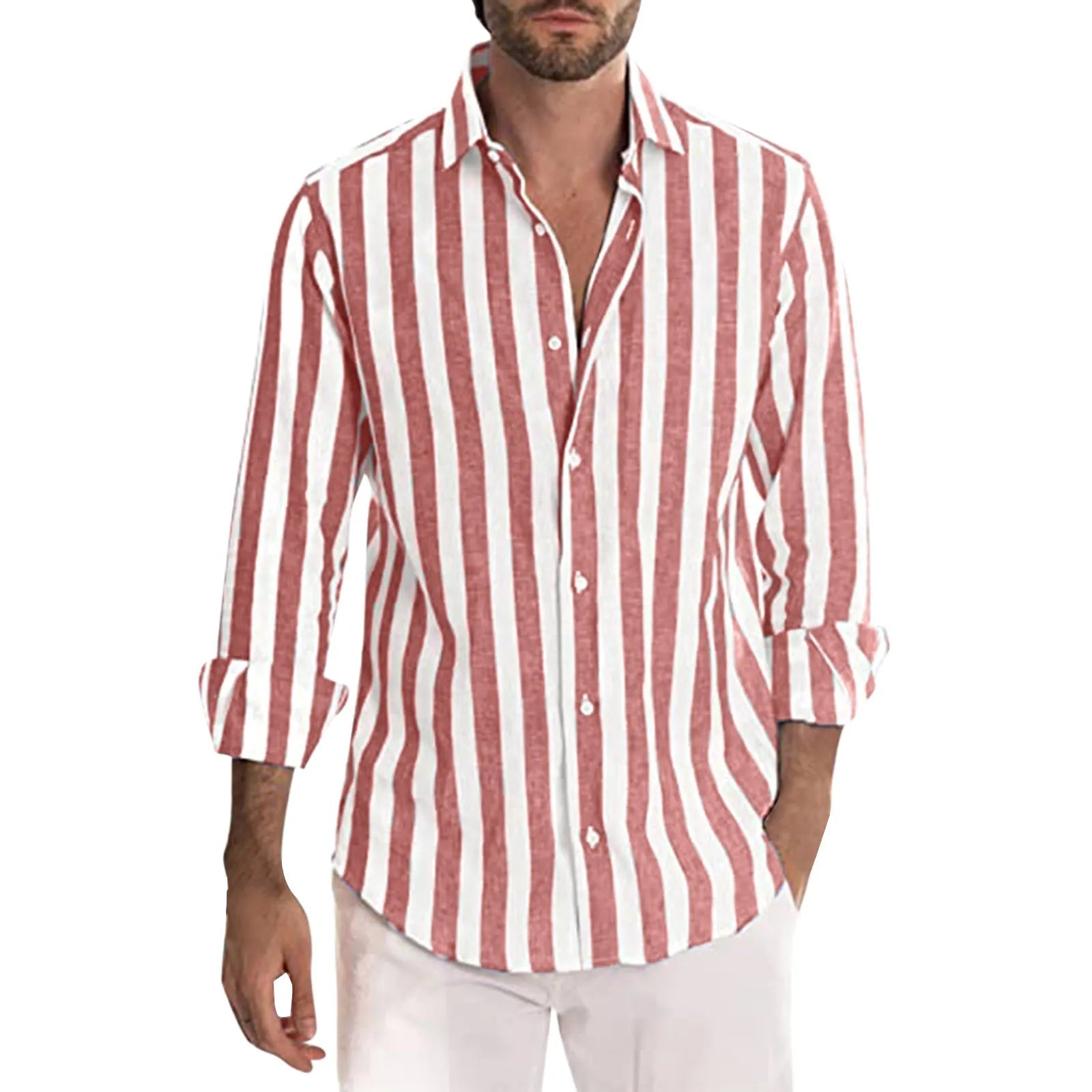 EASY - Camicia di Lino a Righe