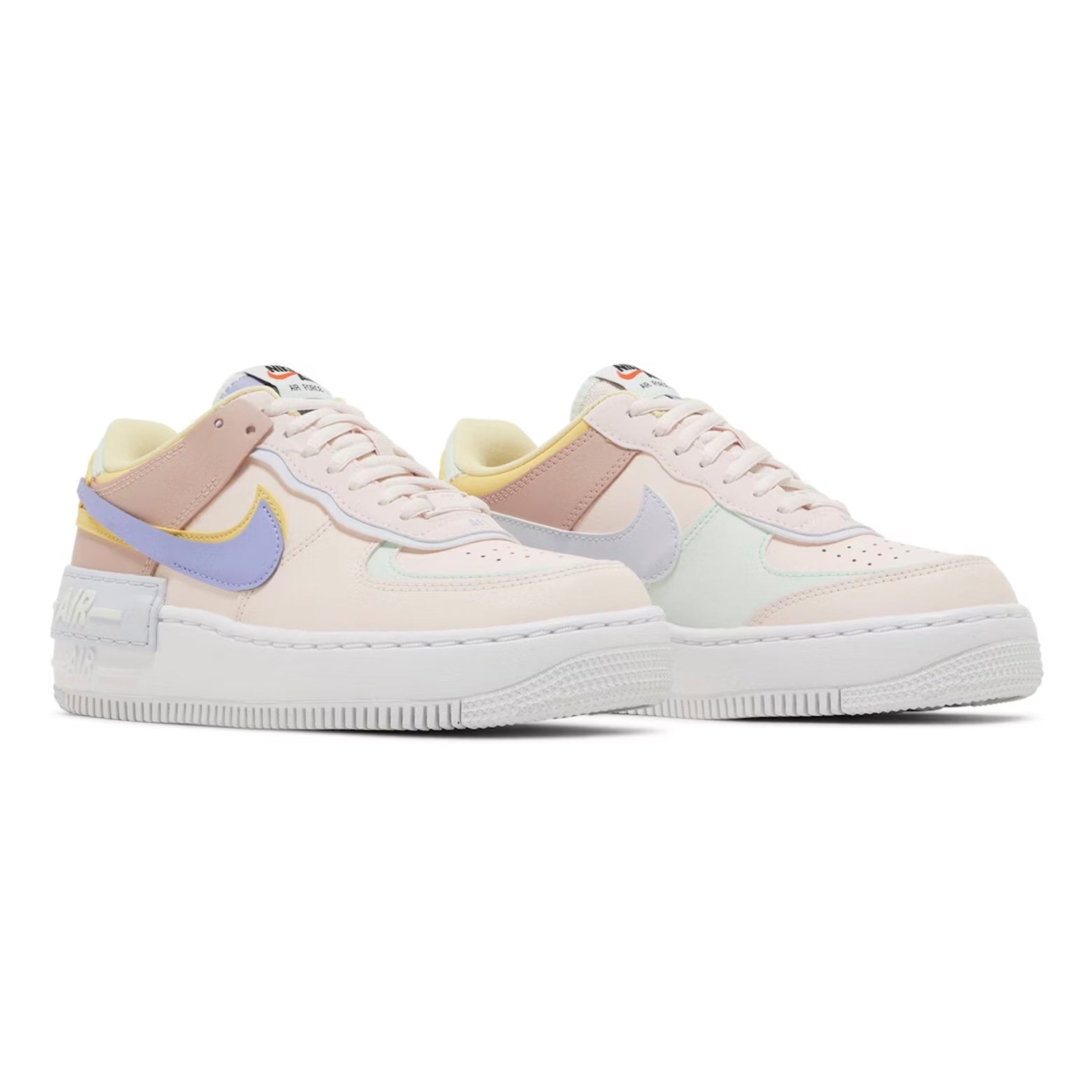 Nike Air Force 1 Shadow Rosa Pastello con Dettagli Gialli e Bianchi