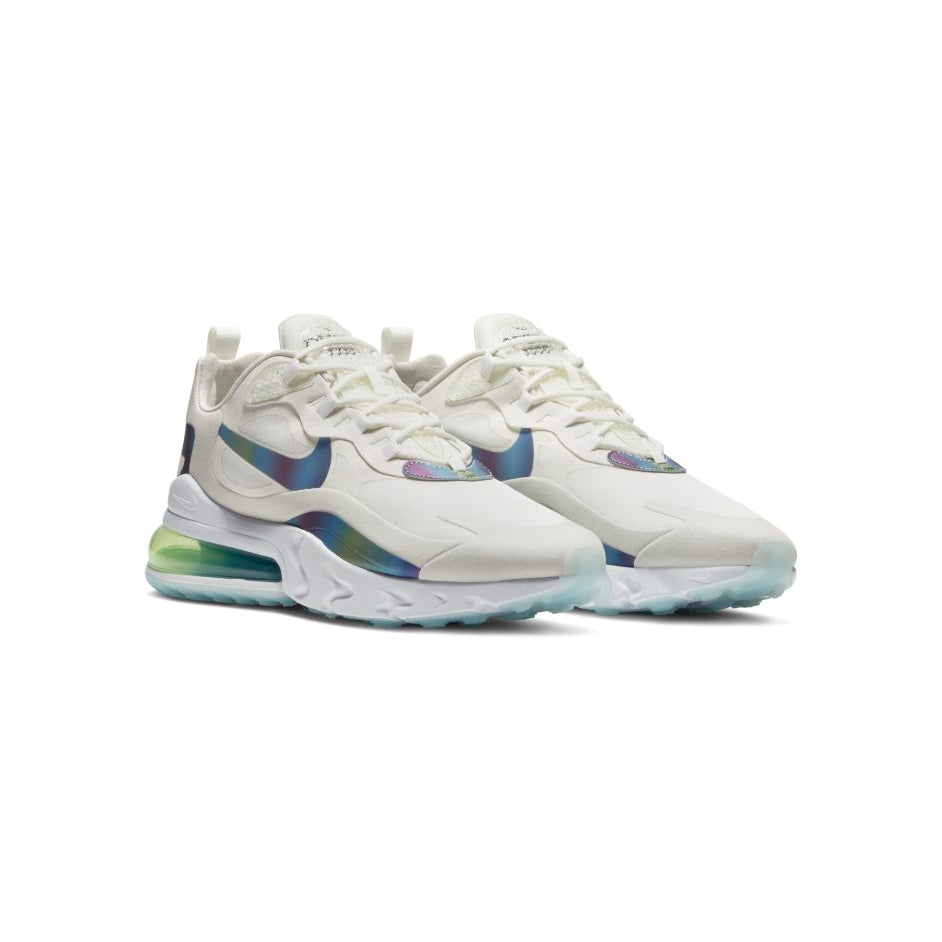 Nike Air Max 270 React Bianca con Effetto Cromatico Iridescente