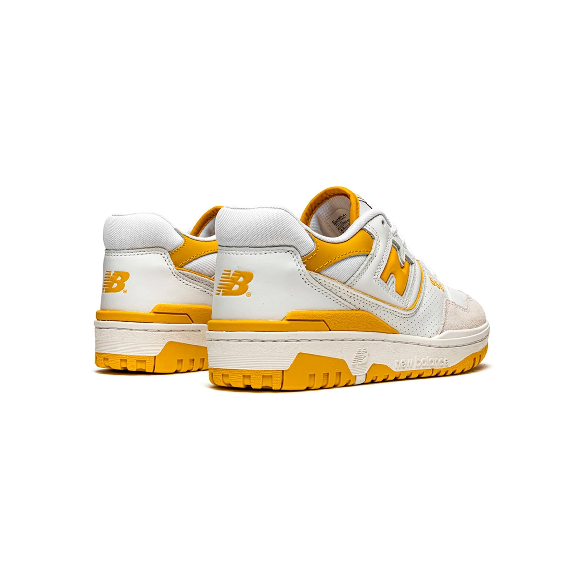 New Balance 550 Scarpe Uomo Bianche e Giallo Oro Stile Retro Sportivo