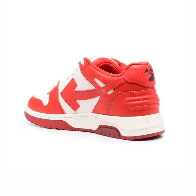 Off-White Out Of Office Sneakers Pelle Bianche e Rosse Uomo