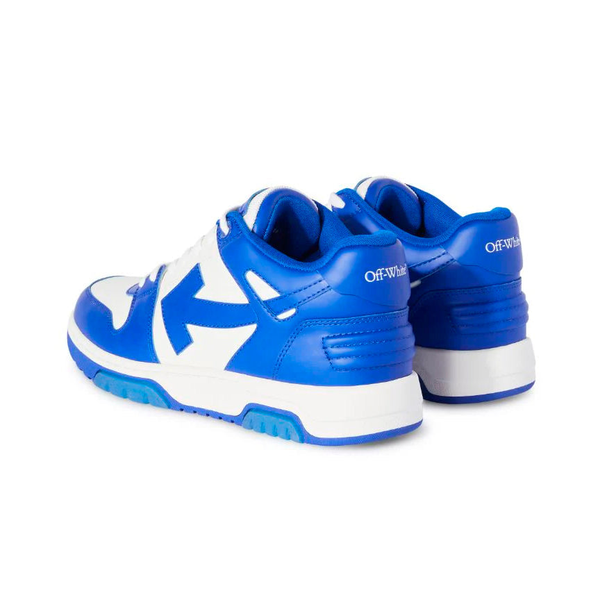 Off-White Out Of Office Sneakers Pelle Bianche e Blu Uomo