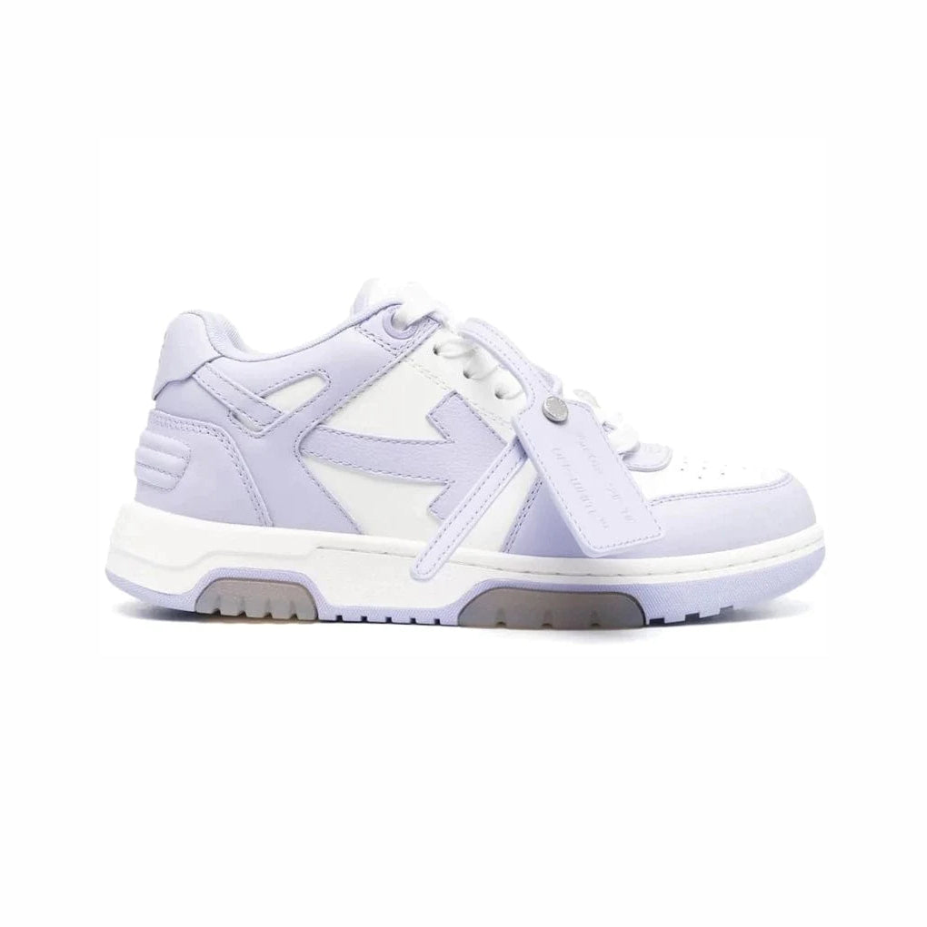 Off-White Out Of Office Sneakers Pelle Bianche e Lilla Uomo