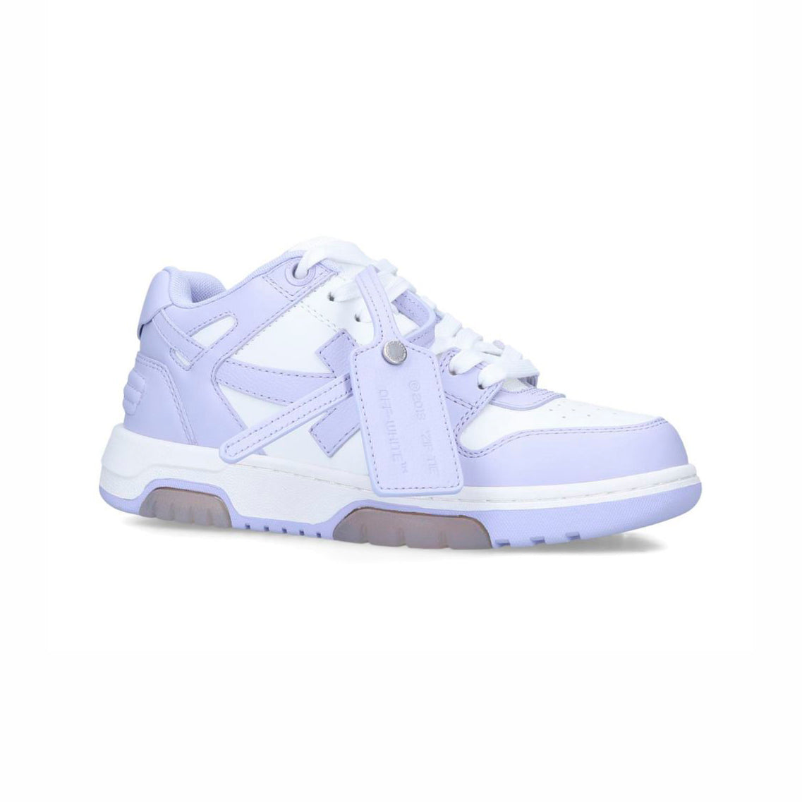 Off-White Out Of Office Sneakers Pelle Bianche e Lilla Uomo