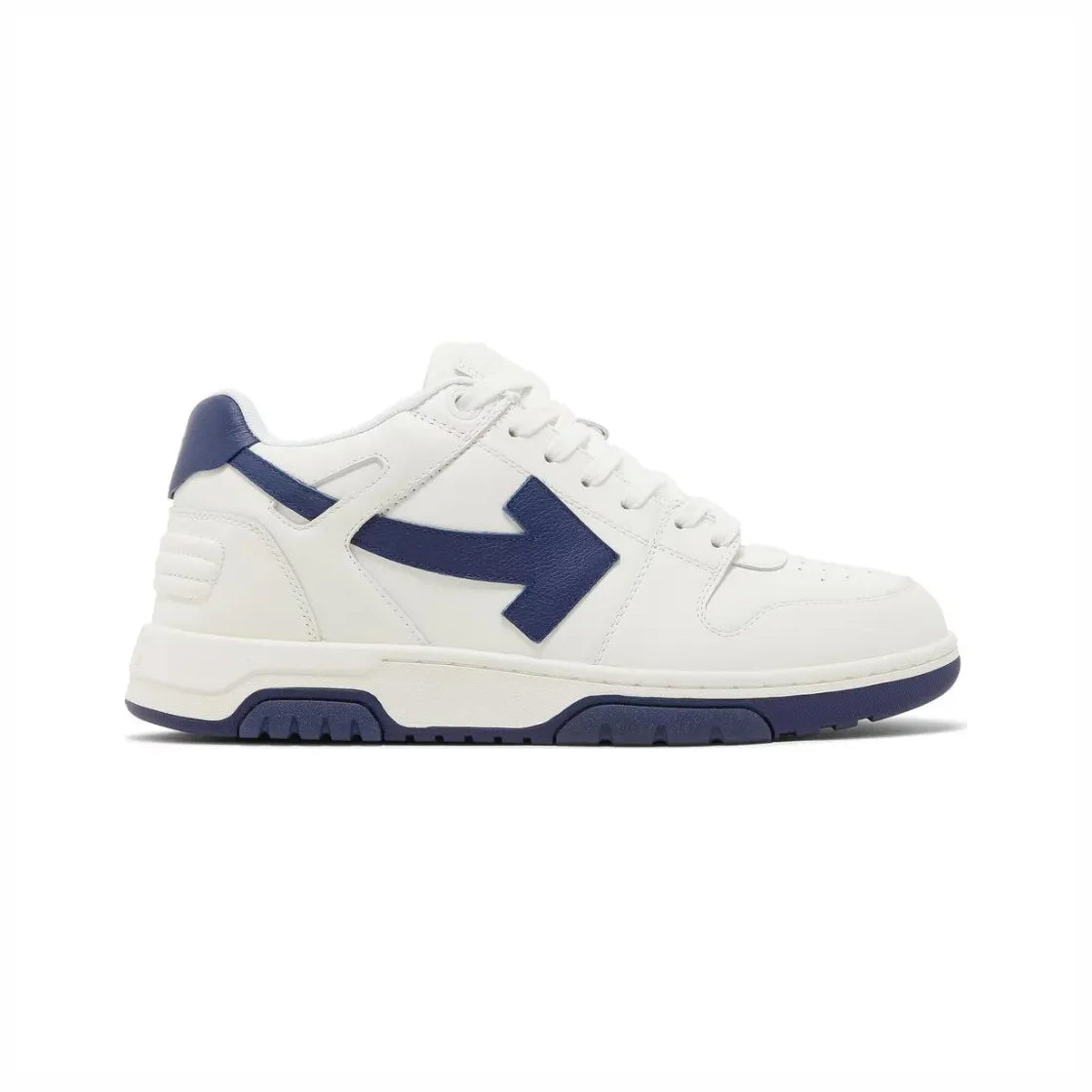 Off-White Out Of Office Sneakers Pelle Bianche e Blu Uomo Eleganti