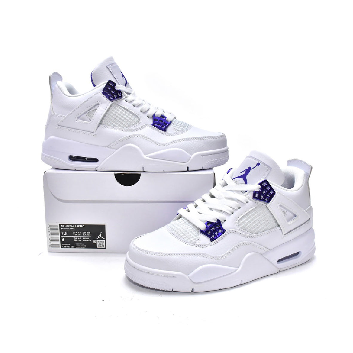 Nike Air Jordan 4 Retro Metallic Purple Bianco Viola Uomo