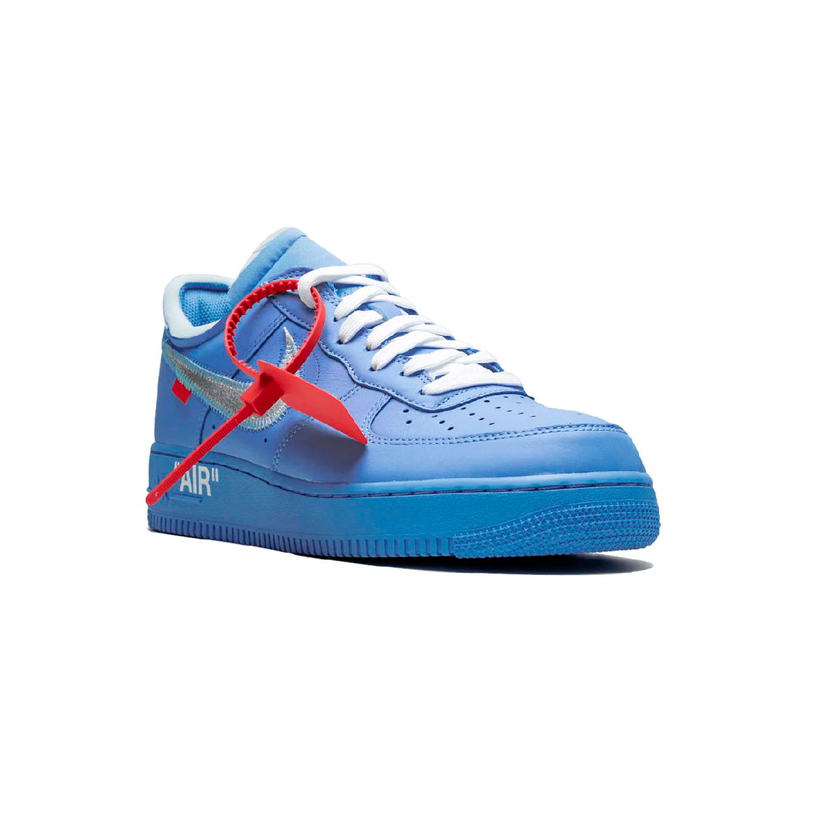 Nike Air Force 1 Low x Off-White Blu MCA con Swoosh Argento