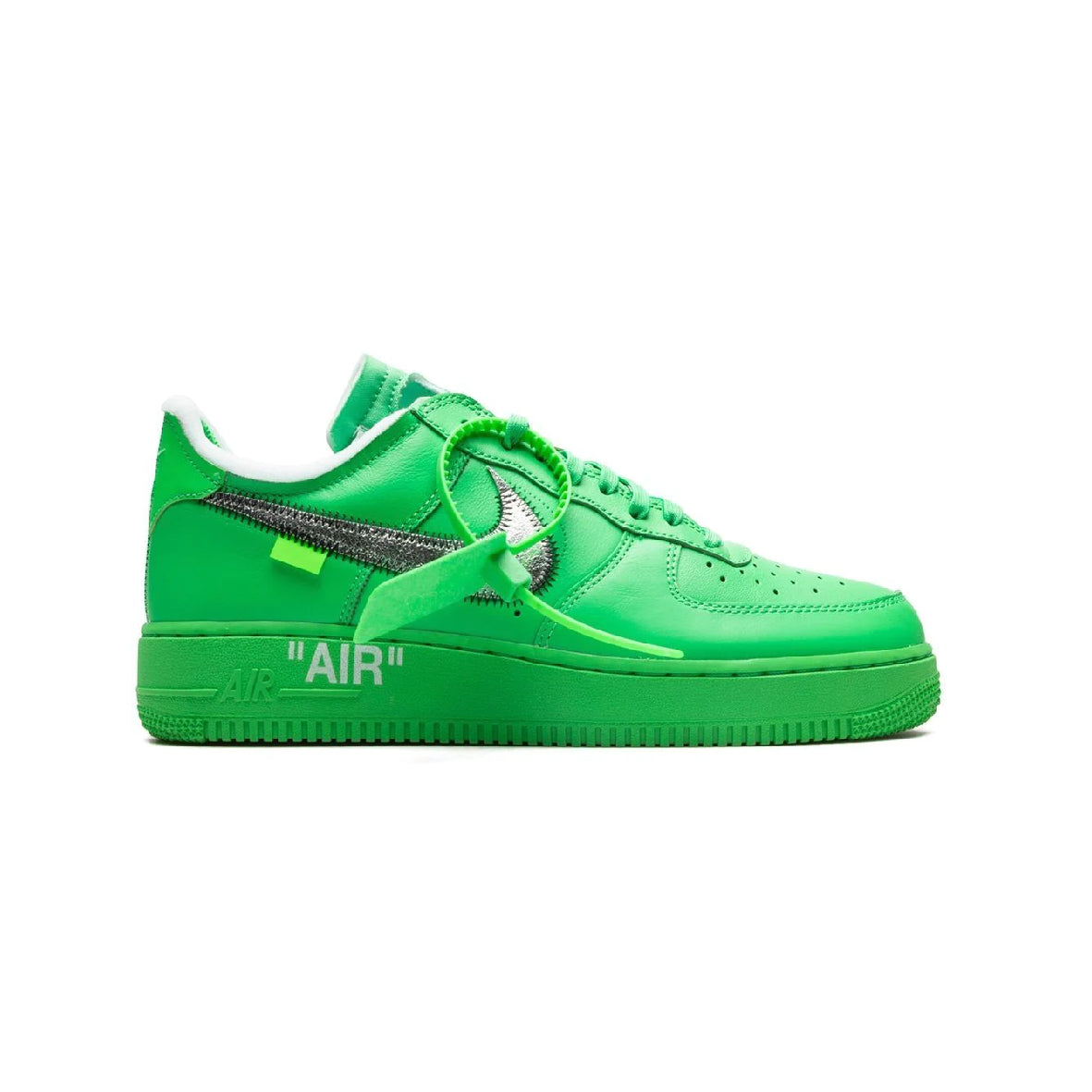 Nike Air Force 1 Low x Off-White Verde Lime con Swoosh Argento