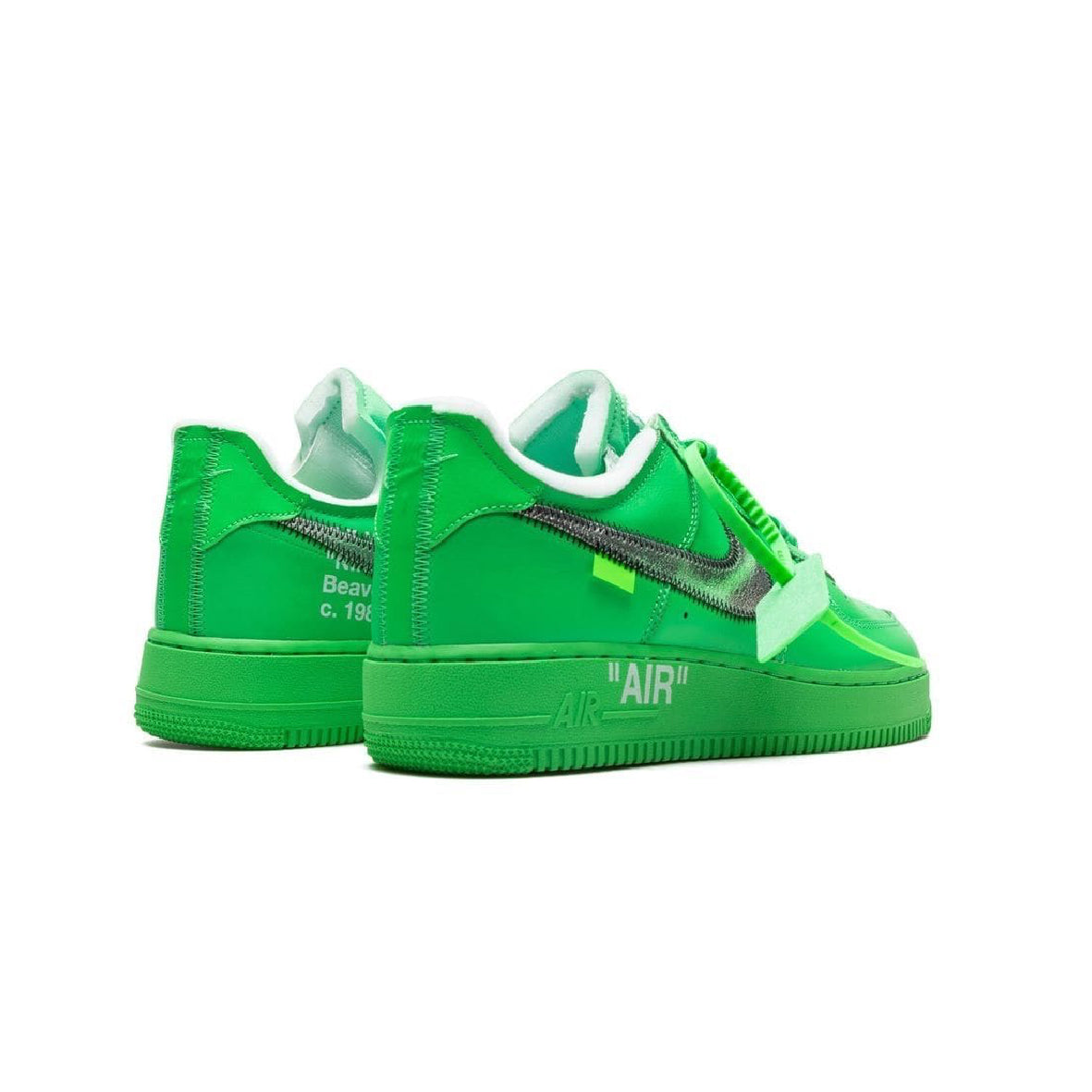 Nike Air Force 1 Low x Off-White Verde Lime con Swoosh Argento