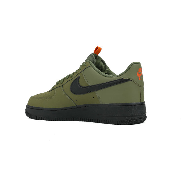 Nike Air Force 1 Low Verde Oliva con Dettagli Neri e Arancioni
