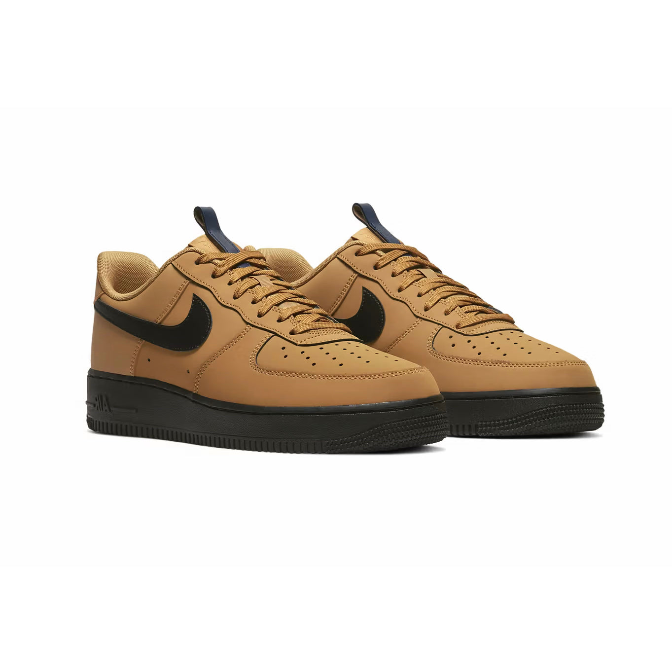 Nike Air Force 1 Low Marrone Wheat con Swoosh Nero