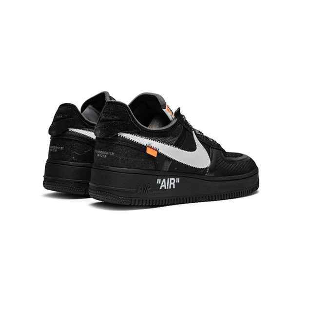 Nike Air Force 1 Low x Off-White Nera con Swoosh Bianco e Dettagli Arancioni