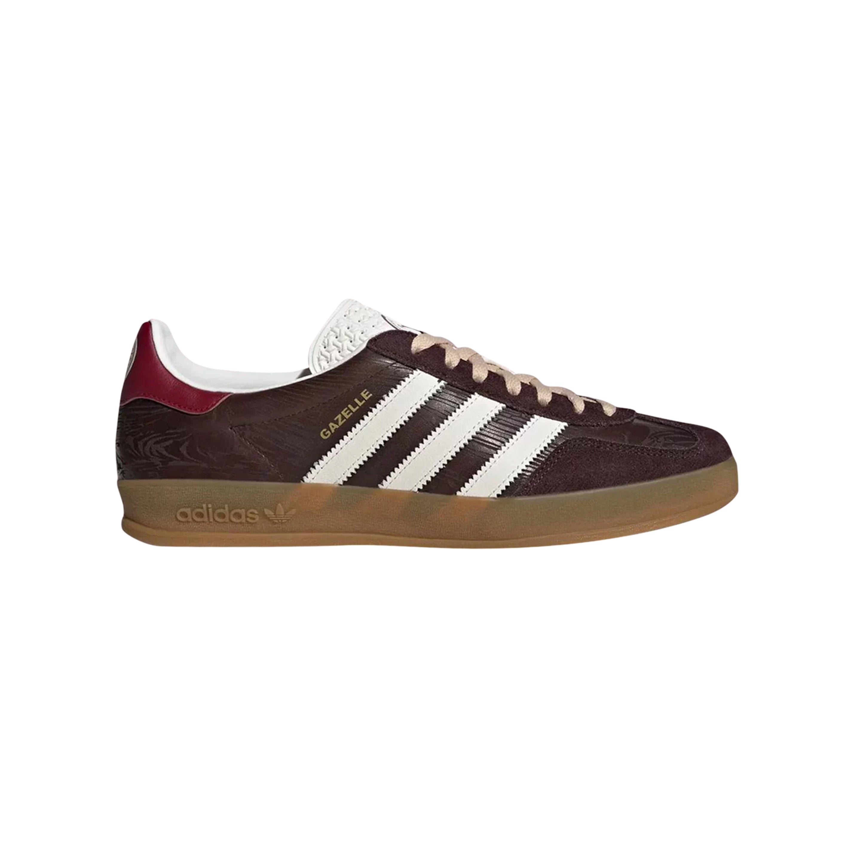 Sneakers Adidas Gazelle Indoor Marrone Bronzo e Bianco con Suola in Gomma