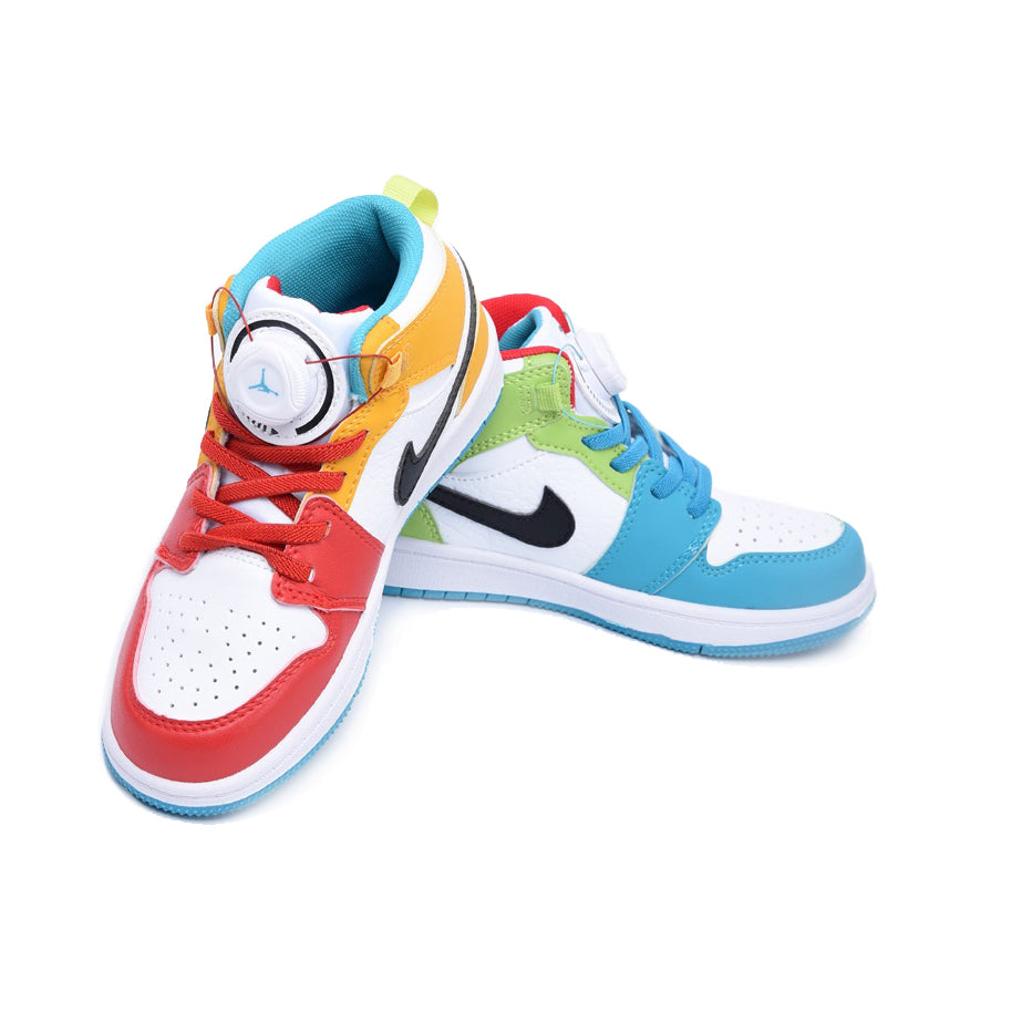Nike Air Jordan 1 Mid Bambino Multicolore Rosse Gialle e Blu