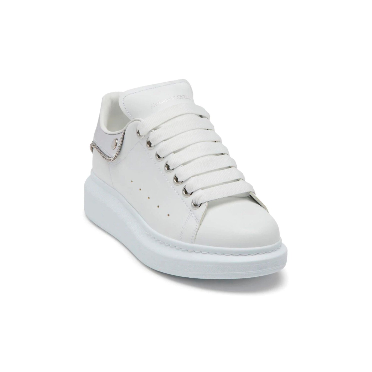Alexander McQueen Sneakers Oversized Bianche con Dettaglio Argento