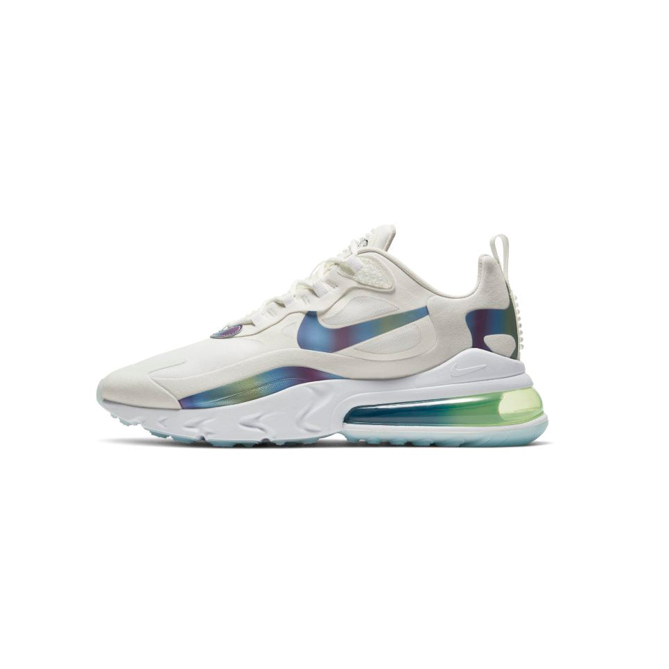 Nike Air Max 270 React Bianca con Effetto Cromatico Iridescente