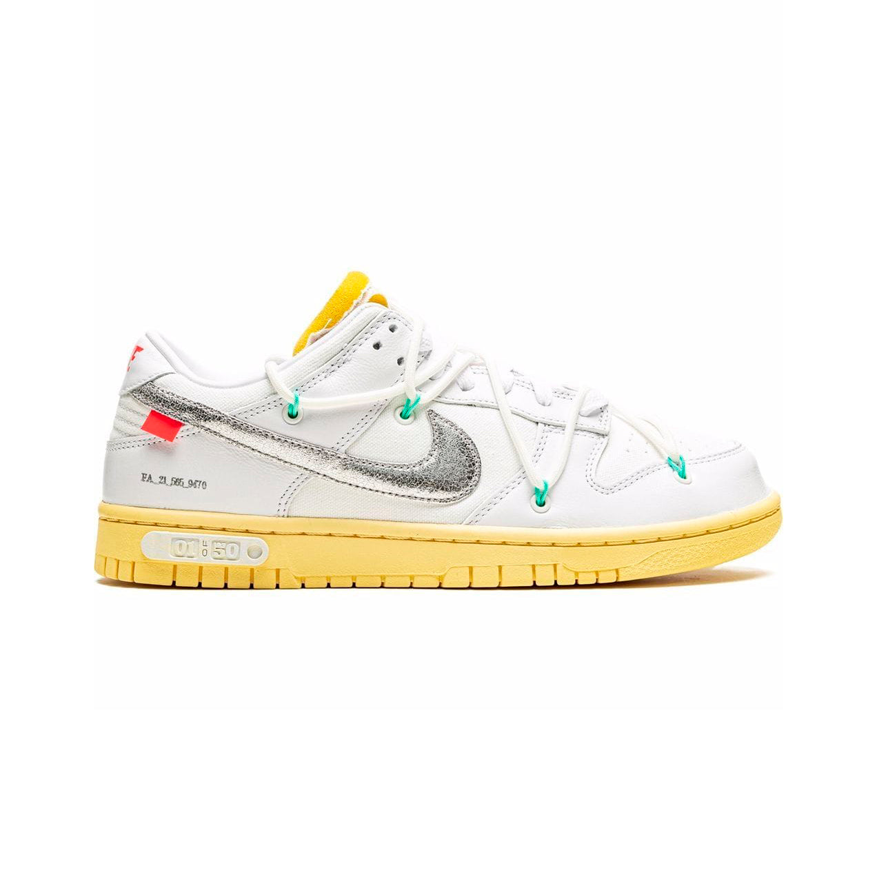 Nike Dunk Low Bianche e Gialle x Off-White Lot 1 Scarpe Uomo Donna