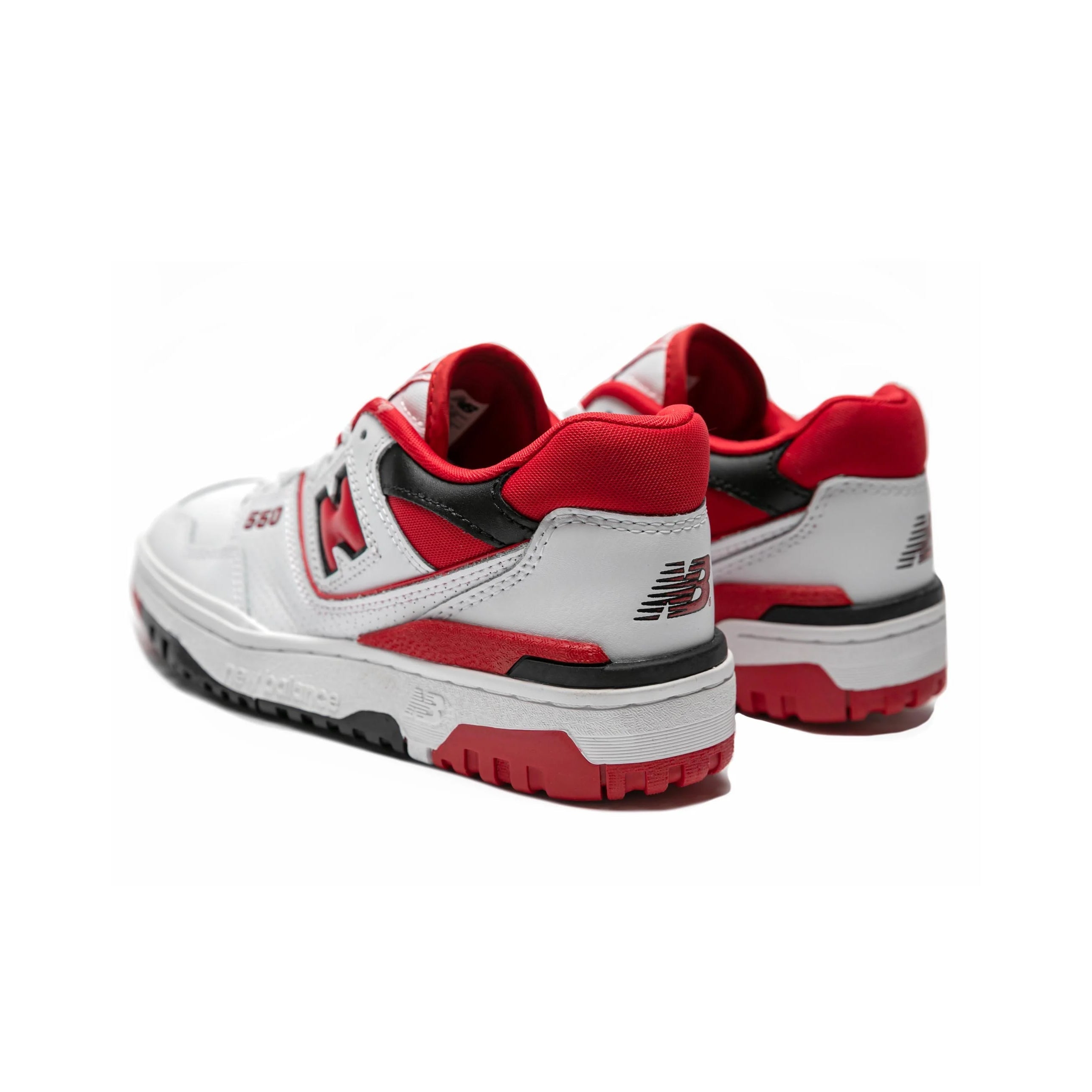 New Balance 550 Scarpe Uomo Bianche Rosse e Nere Stile Retro Basket