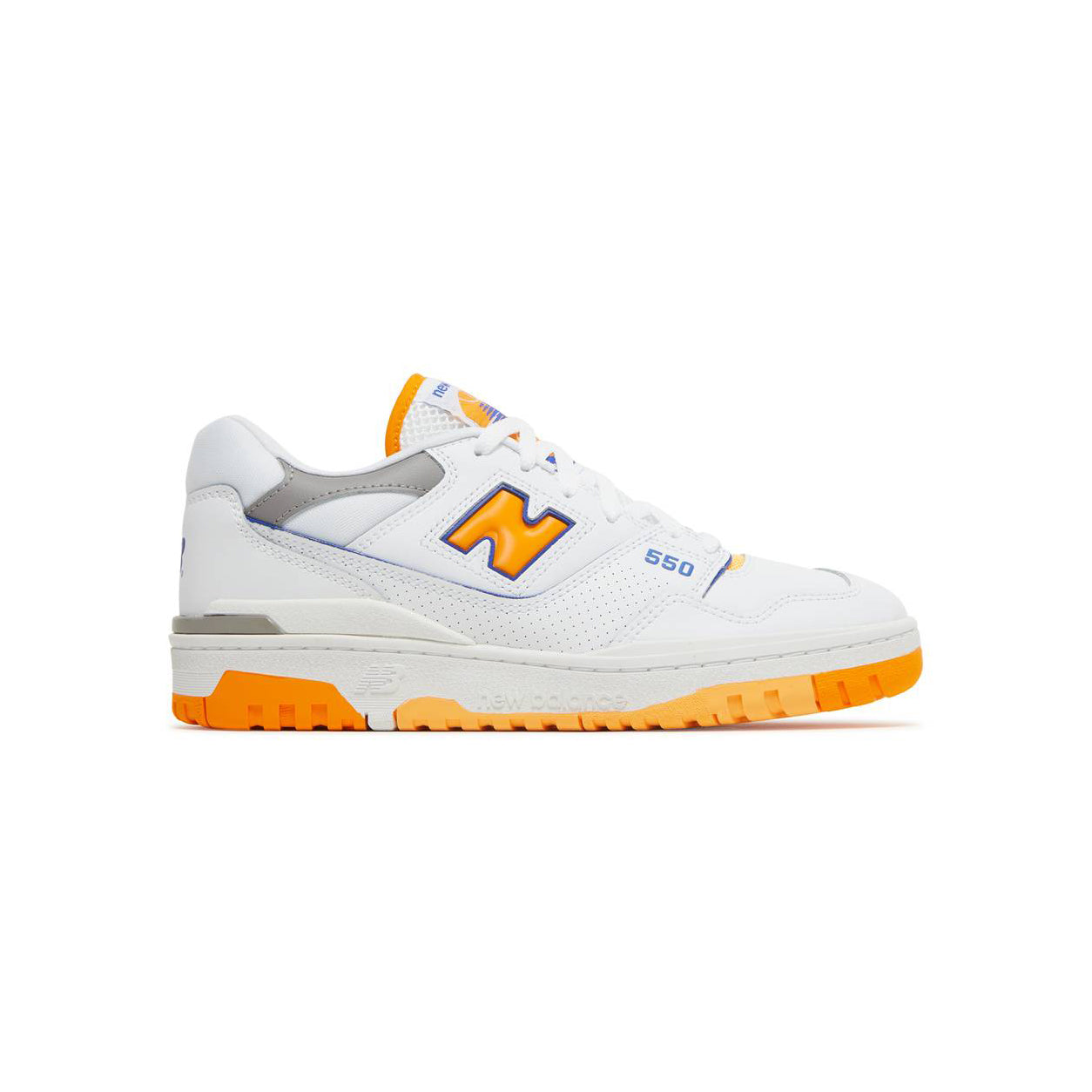 New Balance 550 Scarpe Uomo Bianche e Arancione Vibrante Retro Sportive