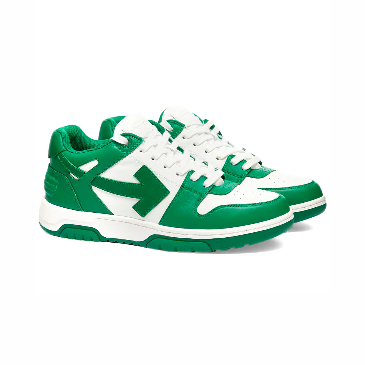 Off-White Sneakers Out Of Office Pelle Verde Bianco Uomo Casual