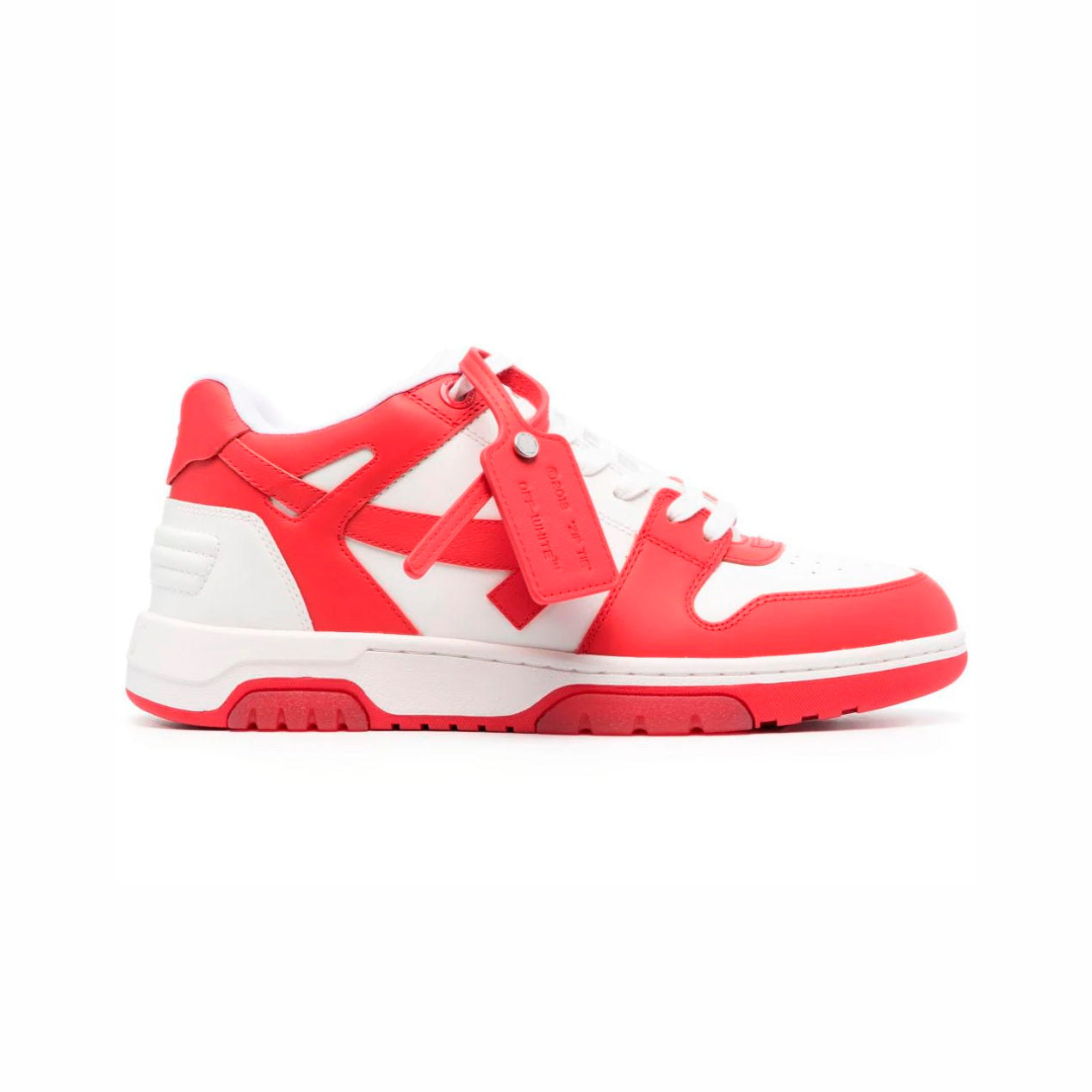 Off-White Out Of Office Sneakers Pelle Bianche e Rosse Uomo