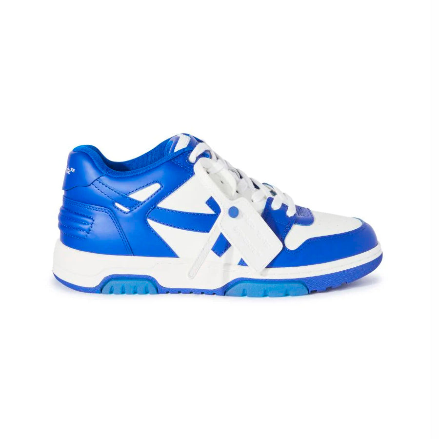 Off-White Out Of Office Sneakers Pelle Bianche e Blu Uomo