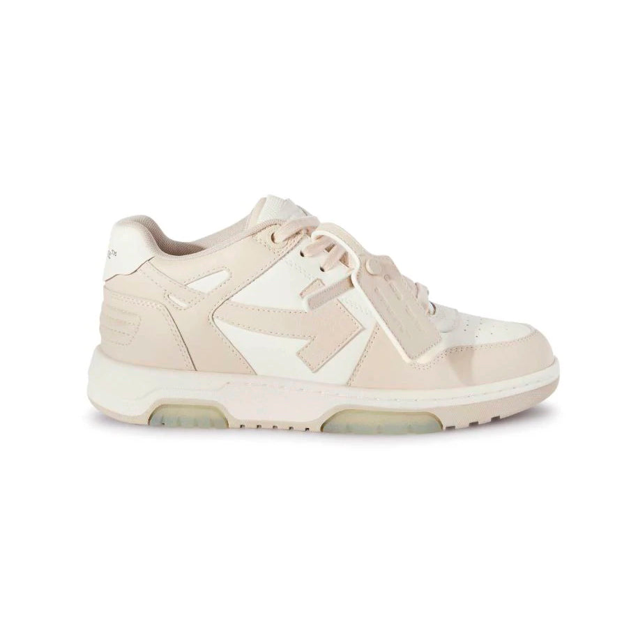 Off-White Out Of Office Sneakers Pelle Bianche e Beige Uomo Eleganti