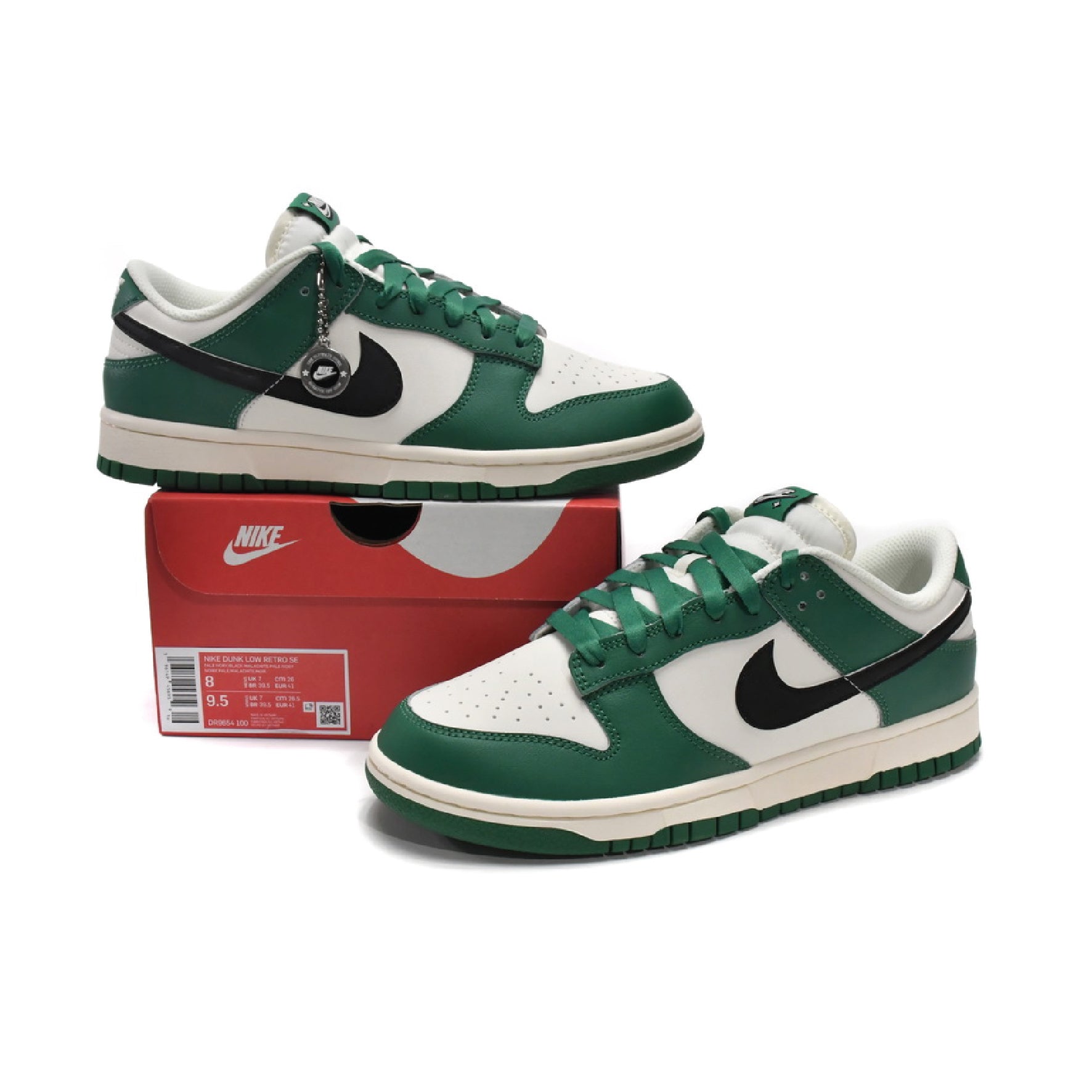 Nike Dunk Low Bianche e Verdi Lottery Scarpe da Ginnastica Uomo