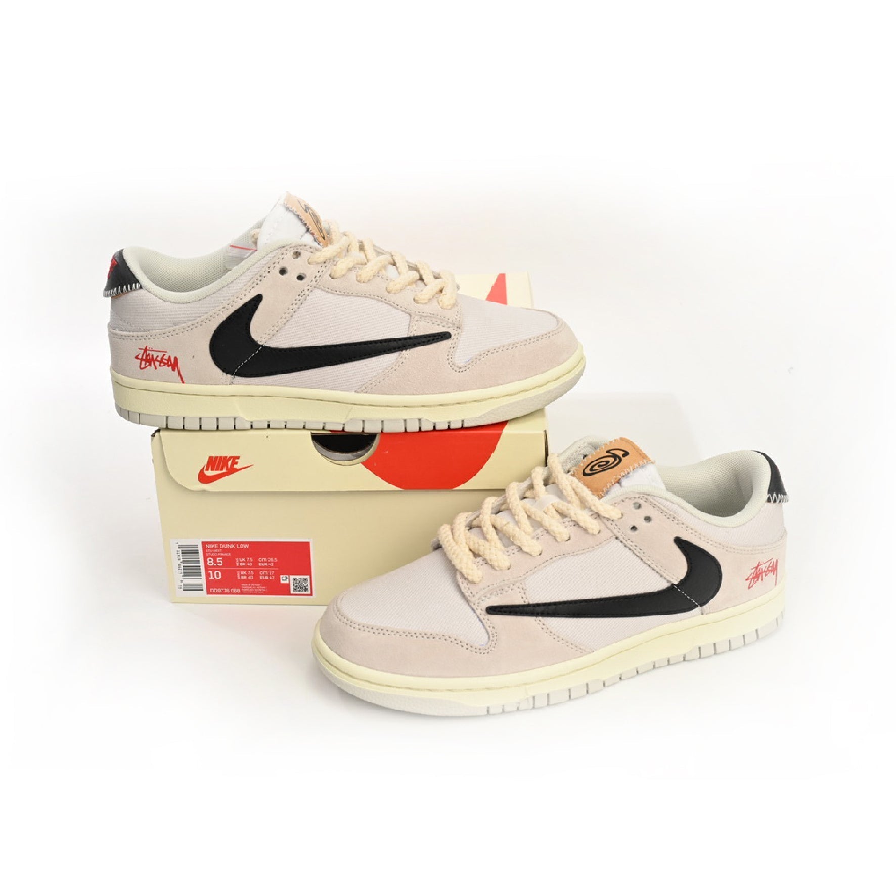 Nike Dunk Low SB Bianca e Nera Stussy Limited Edition Uomo