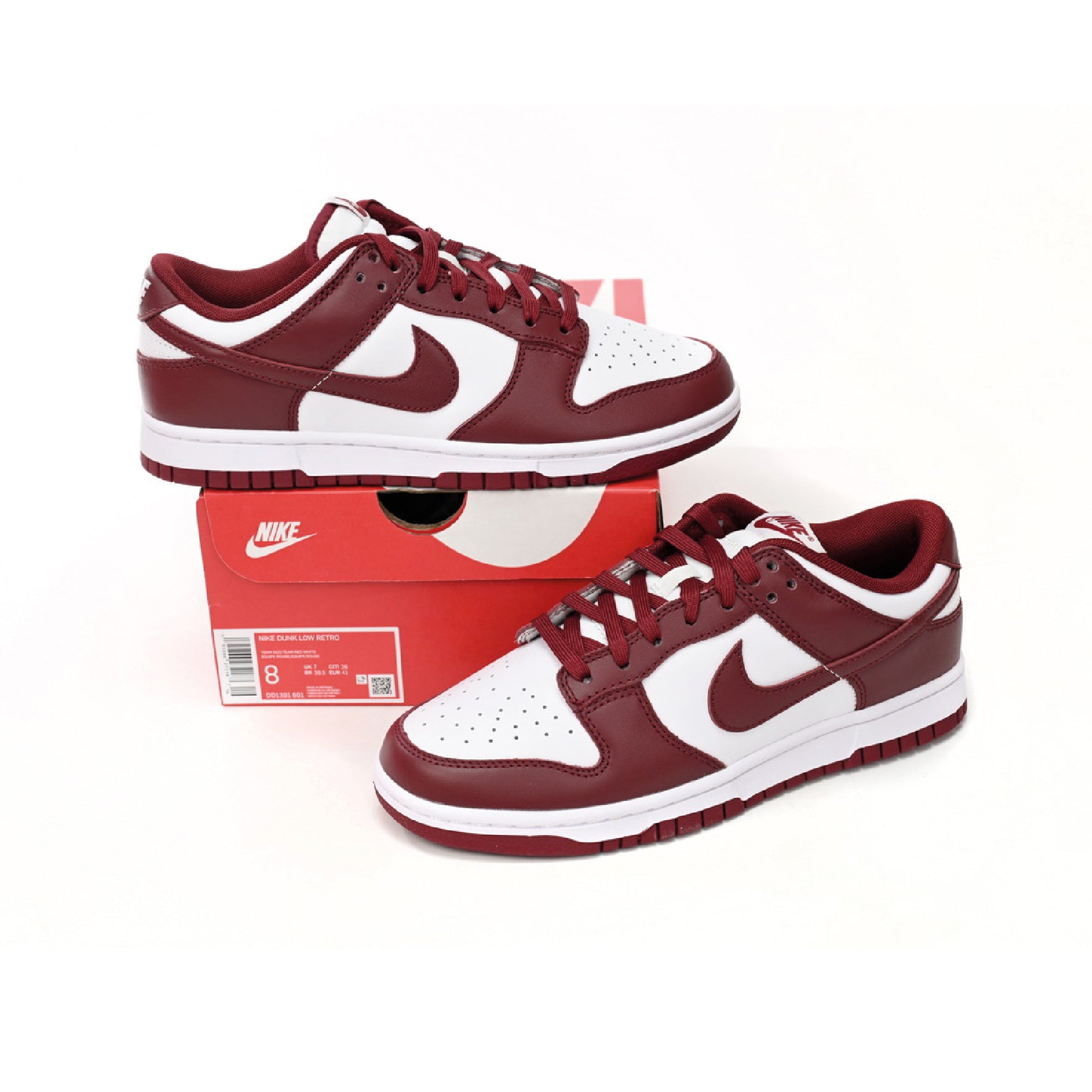 Nike Dunk Low Bianche e Rosse Team Red Donna